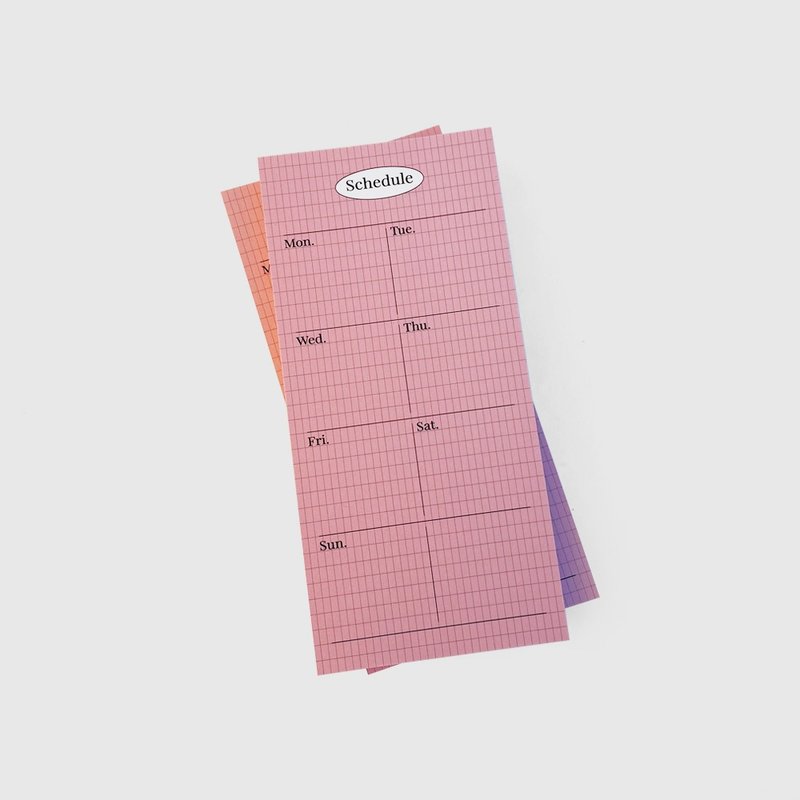 (Long) Weekly schedule | Memo Pad - 便條紙/便利貼 - 紙 多色
