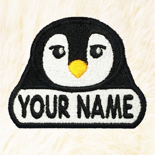 24PlanetsStudio Penguin Personalized Iron on Patch Your Name Your Text Buy 3 Get 1 Free