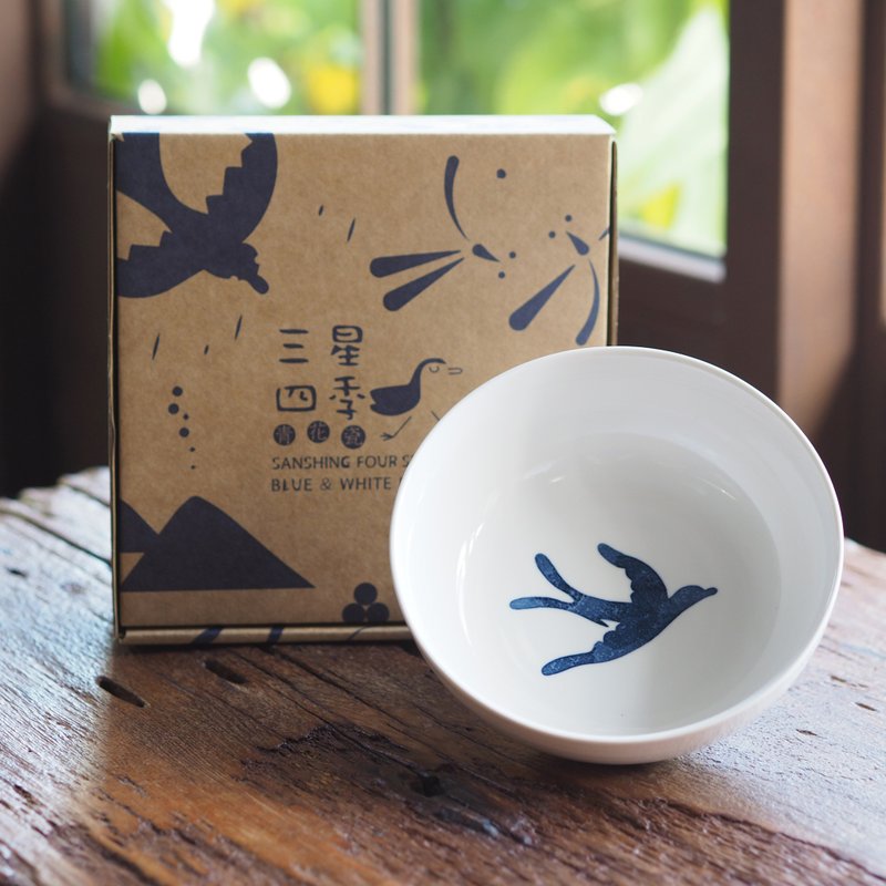 [Blue and White Medium Bowl] Noodle Bowl/All food is put in a big bowl/Various types - Bowls - Porcelain White