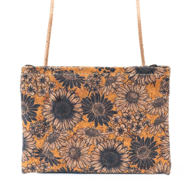 Cork leather sacoche (sunflower) - Messenger Bags & Sling Bags - Eco-Friendly Materials Multicolor