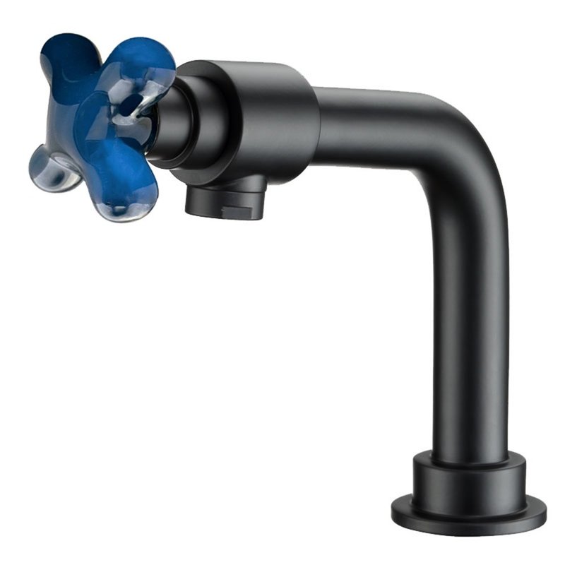 Colorful Artistic Ceramics Dark Blue Black Single Hole Faucet - อุปกรณ์ห้องน้ำ - วัสดุอื่นๆ สีน้ำเงิน