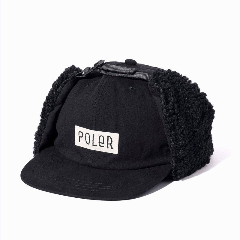 Japan limited POLER COTTON BOA FLAP CAP bristle ear flying cotton cap / black - Hats & Caps - Other Materials Black