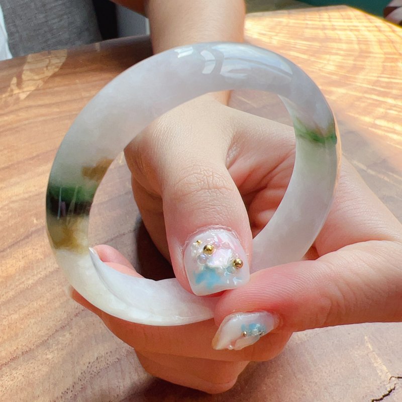 三彩翡翠手鐲 | 14圍 | 天然緬甸玉A貨翡翠 | 送禮 - 手鍊/手環 - 玉石 多色