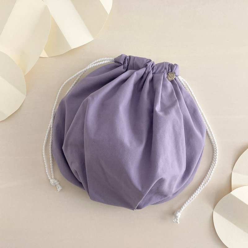 Chewy Balloon Drawstring Pouch Lilac - กระเป๋าเครื่องสำอาง - ผ้าฝ้าย/ผ้าลินิน สีม่วง