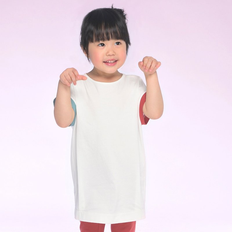 Ángeles-安荷童裝雙色袖純棉洋裝 (2歲到7歲) - 其他 - 其他材質 
