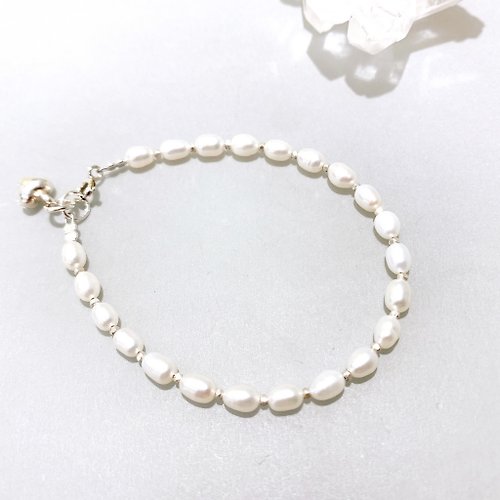 Ops手工飾品設計 Ops Pearl silver bracelet- 米粒珍珠/極簡/純銀/限定/禮物/手鍊
