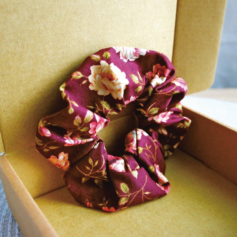 Lovely [Japanese cloth] Classical rose garden hair tress, large intestine ring, donut [optional color] E - เครื่องประดับผม - ผ้าฝ้าย/ผ้าลินิน หลากหลายสี