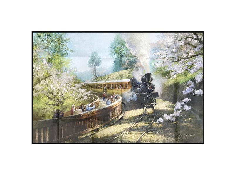 Sunny Bag - 火車頭顏坊-野餐墊/休閒蓆-阿里山櫻花鐵道 - 側背包/斜背包 - 其他材質 