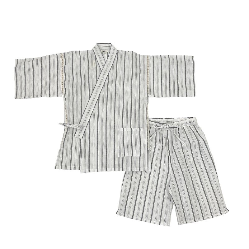 Men's Cotton Linen Jinbei Single Item ML LL wn32 (Jinbei Jinbei Relaxation Wear, Men's Japanese Clothes, Loungewear, Sleepwear, Pajamas, Summer Clothes) - ชุดนอน/ชุดอยู่บ้าน - ผ้าฝ้าย/ผ้าลินิน ขาว