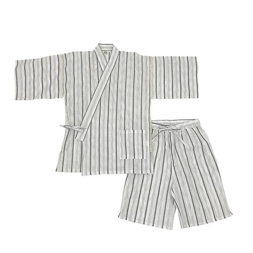 fuukakimono 日本 和服 男士 綿麻 甚平 休閒服 睡衣 成套組 M L LL wn32