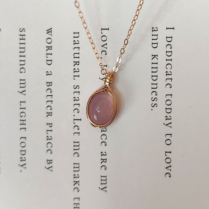 紫玉髓吊墜 天然巴西玉髓項鏈 14KGF天然石項鍊 - 項鍊 - 半寶石 