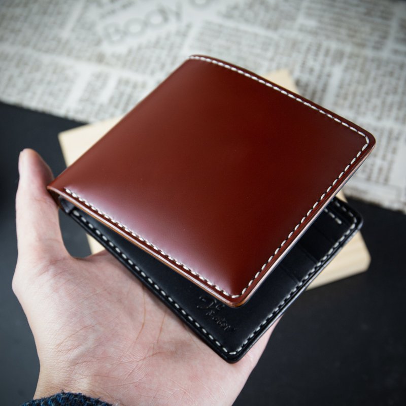 【客製化禮物】【皮夾、銀包】酒紅Cordovan馬臀皮  客製刻字 Mis - 錢包/皮夾/長短夾 - 真皮 多色