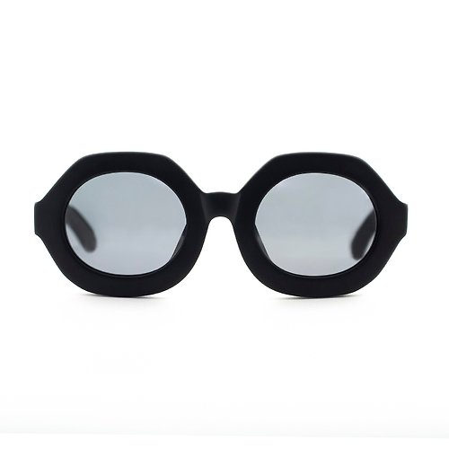 框框 2ND FRAME 六邊形經典板材墨鏡∣UV400太陽眼鏡-黑色霧面