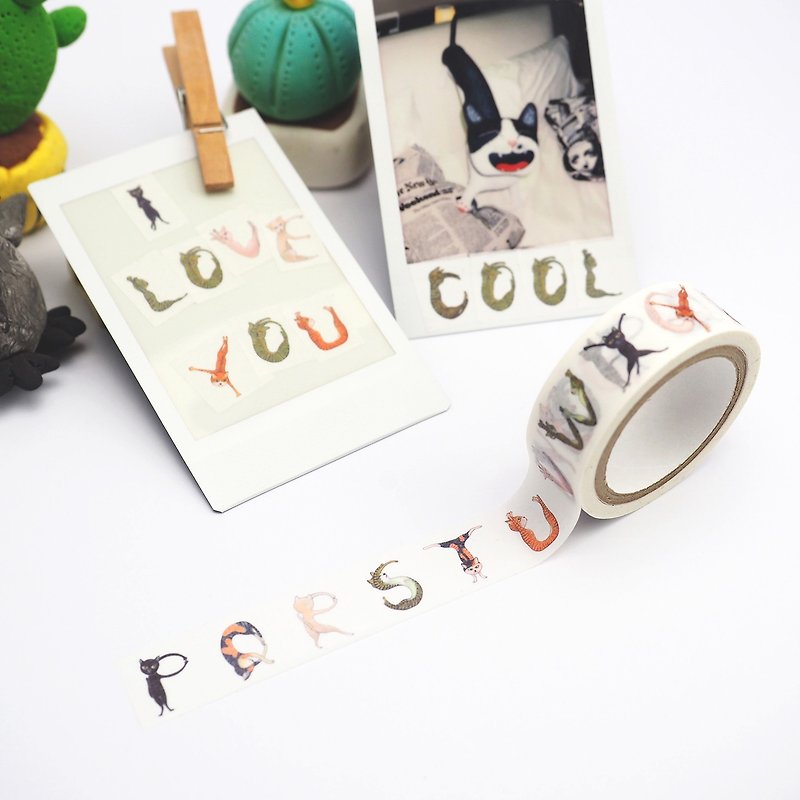 Cat letter paper tape - Washi Tape - Paper Multicolor