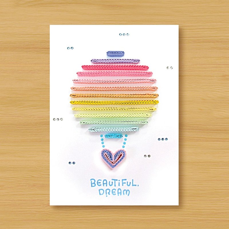 (3 styles to choose from) Handmade Rolled Paper Card_ Beautiful Dream Hot Air Balloon - การ์ด/โปสการ์ด - กระดาษ หลากหลายสี