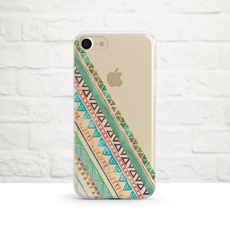 Tribal Pattern, Clear Soft Phone Case, iPhone, Samsung - Phone Cases - Plastic Green