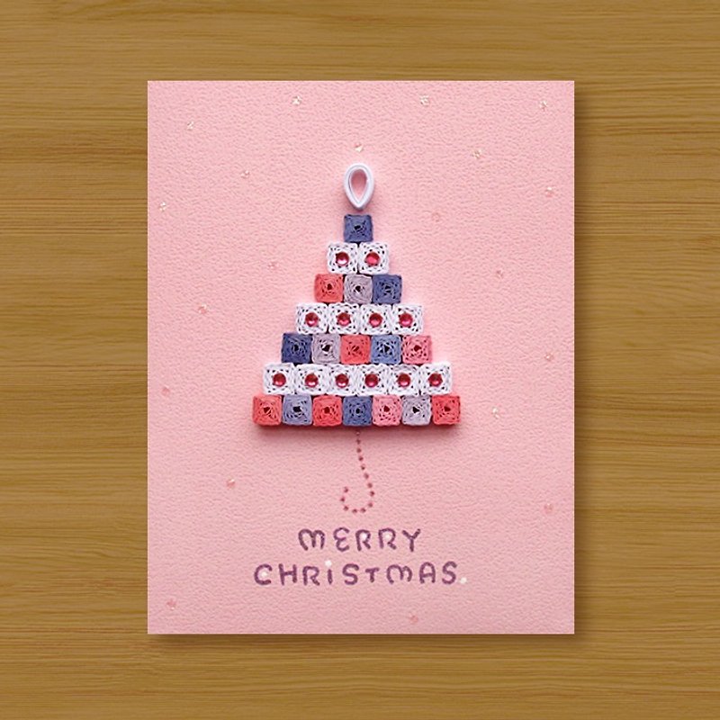 Handmade Roll Paper Stereo Card_ Merry Christmas Greetings_MERRY CHRISTMAS_C - การ์ด/โปสการ์ด - กระดาษ 