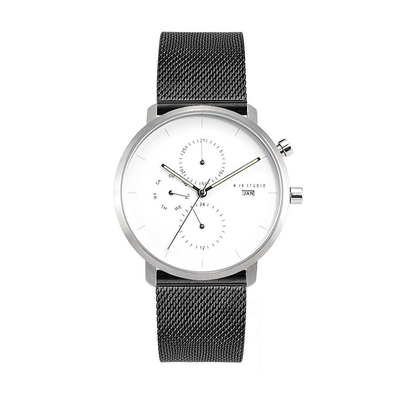 Minimal Watches : MONOCHROME CLASSIC - PEARL/MESH (Black) - 男錶/中性錶 - 不鏽鋼 黑色