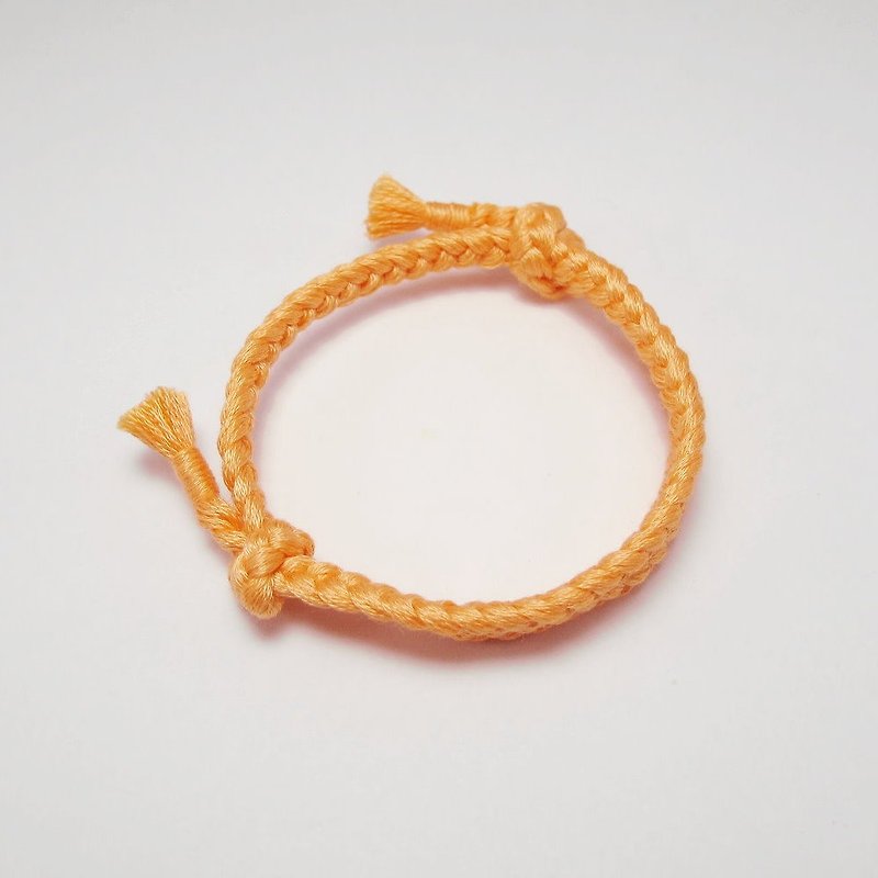 [MUCHU Mu Orange] Make a wish. Wishing woven bracelet / hand rope (722) - สร้อยข้อมือ - ผ้าฝ้าย/ผ้าลินิน สีส้ม