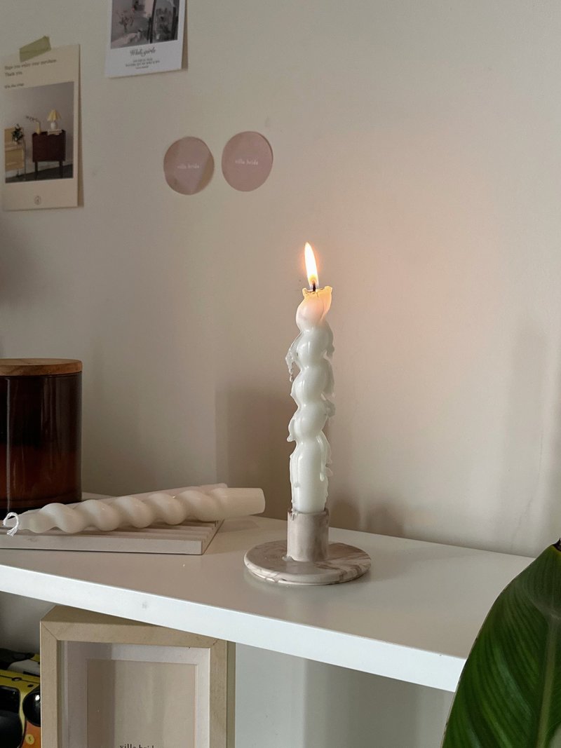 螺旋芬香蠟燭 - 香氛蠟燭/燭台 - 蠟 白色