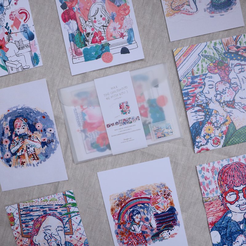 Sew Child Postcard Collection - 卡片/明信片 - 紙 多色