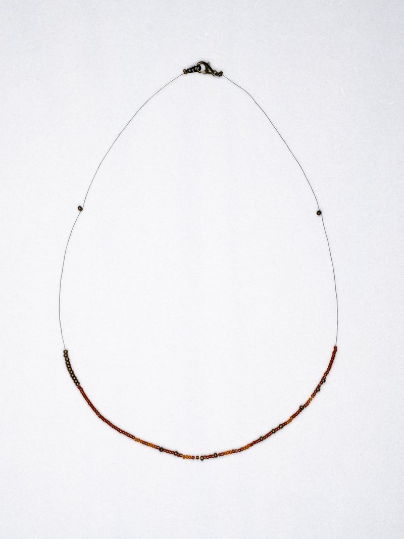 Morse code entry-grateful grateful - Necklaces - Glass Brown