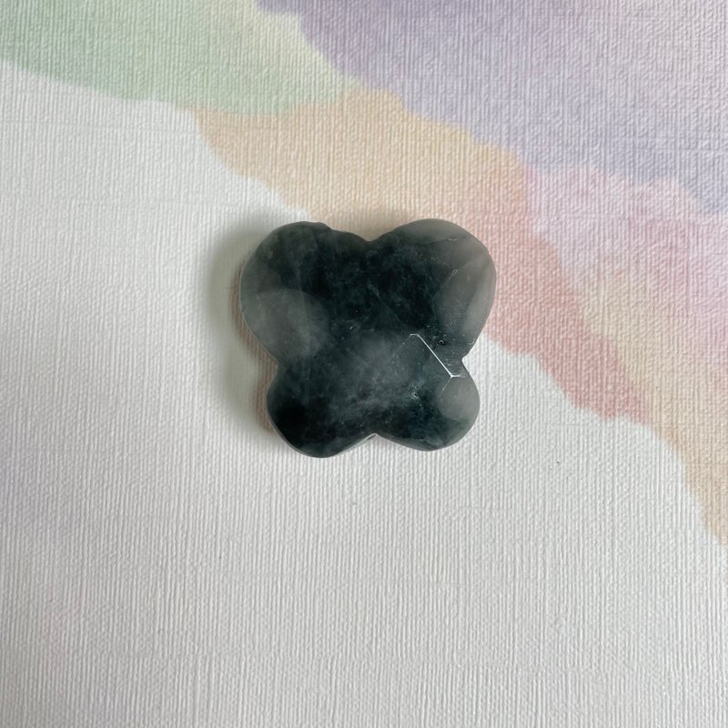 051710鷹眼石/帶孔素材/蝴蝶/晶石/天然/水晶/能量石/原生態/ - 金工/飾品 - 水晶 灰色
