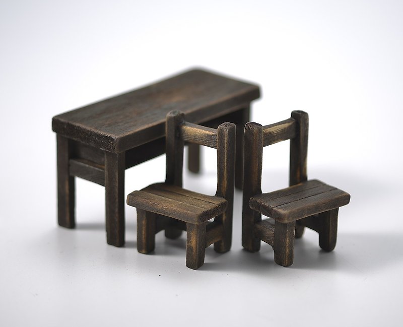 老課桌椅IX - 擺飾/家飾品 - 木頭 咖啡色