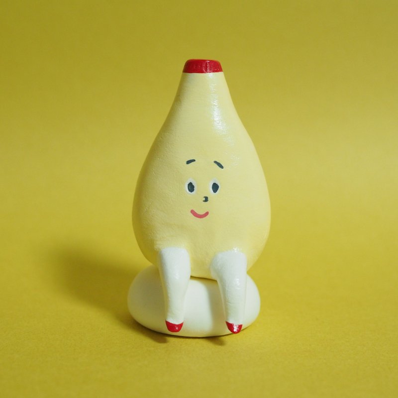 Sitting mayonnaise - 公仔/玩偶 - 黏土 橘色
