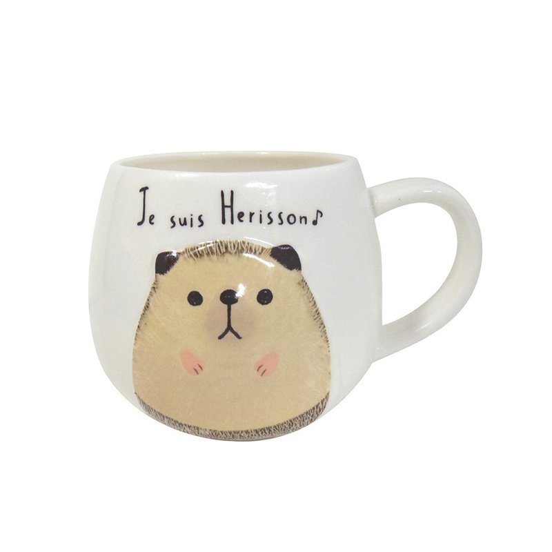 Japanese sunart mug-I am a hedgehog - แก้วมัค/แก้วกาแฟ - เครื่องลายคราม ขาว