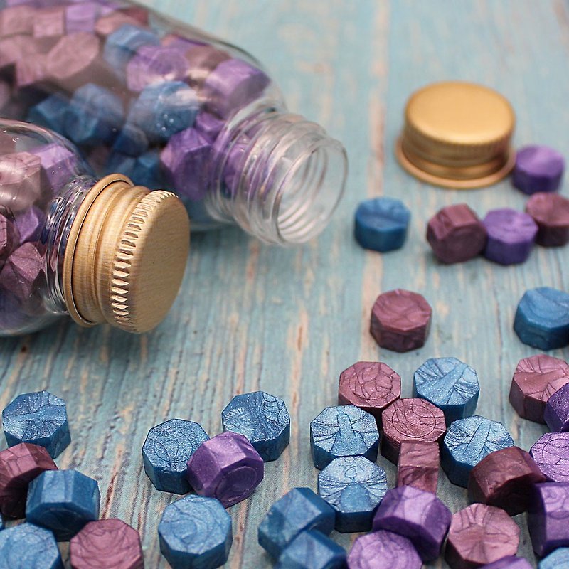 Fire Lacquer Sealing Wax Wax Granules Large Can - Hopeless Romance (Blue/Purple) - ซองจดหมาย - ขี้ผึ้ง สีน้ำเงิน