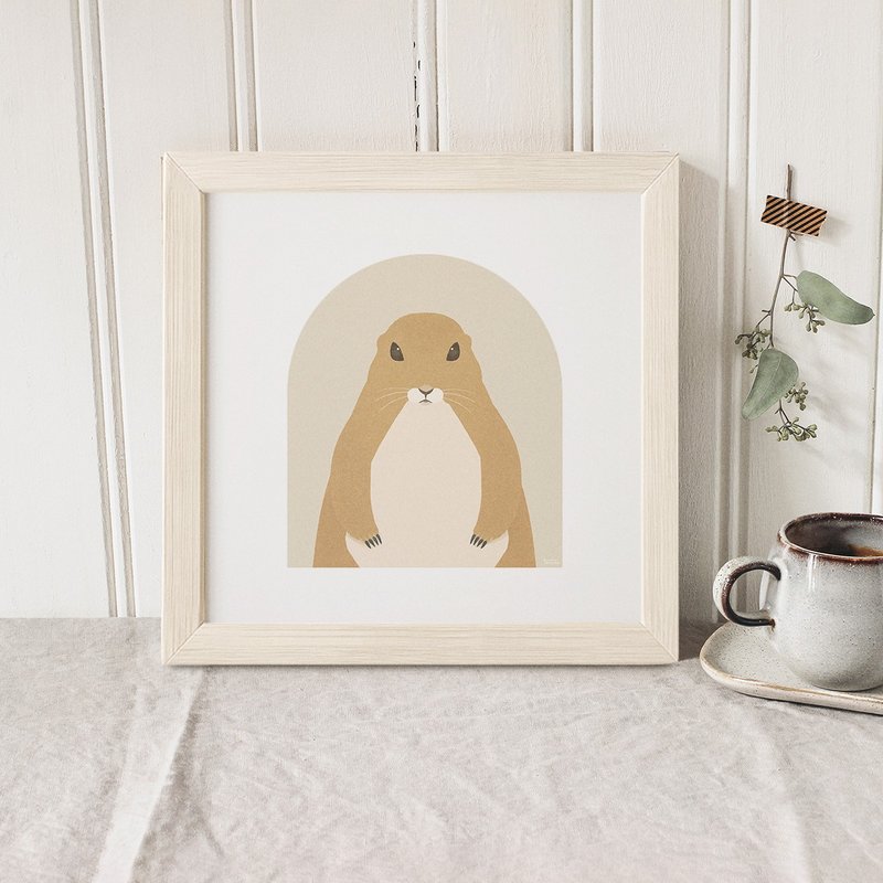 土撥鼠極簡藝術海報【微小的勇氣】附裱框 療癒與共鳴的禮物 - 海報/掛畫/掛布 - 紙 