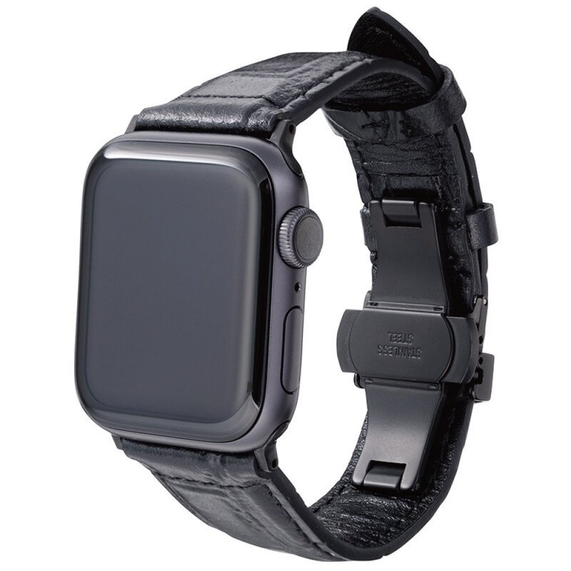 Apple Watch 42/44/45/49mm 真皮尊爵錶帶 - 錶帶 - 真皮 黑色
