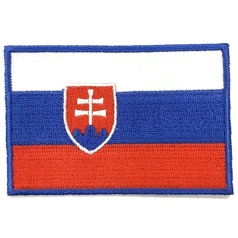 Slovakia Flag DIY Creative Patch Electric Embroidery Embroidery Adhesive Patch Armband Honeymoon Resort - Badges & Pins - Thread Multicolor