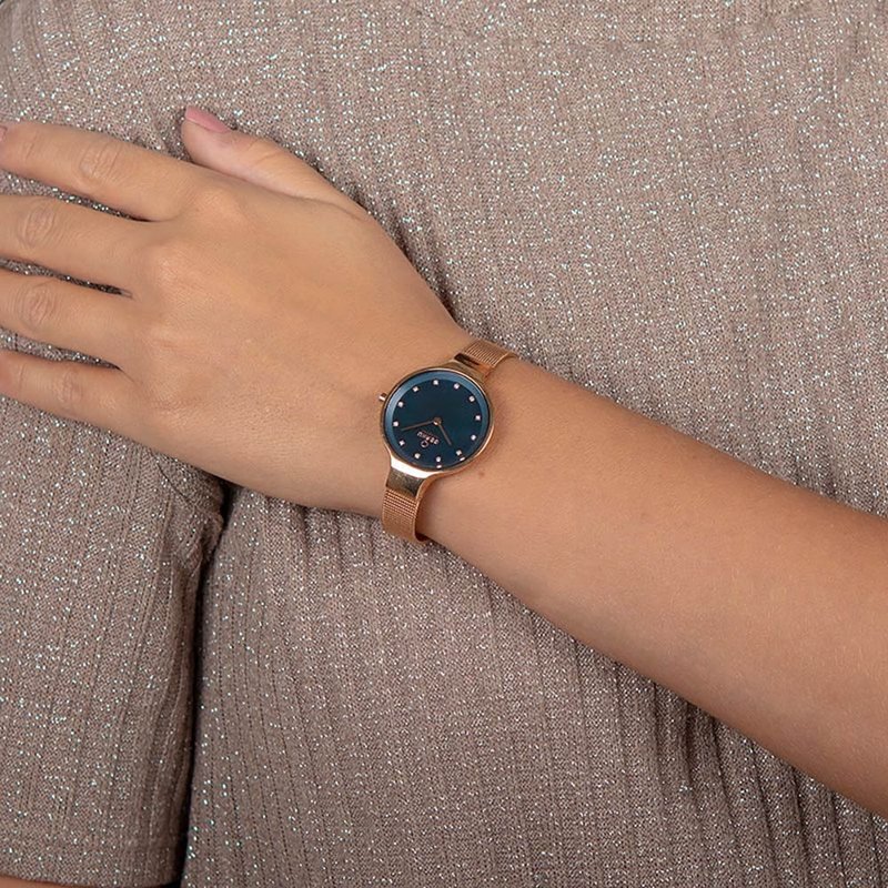 OBAKU Starlight Mother-of-Pearl Fashion Watch- Rose Gold Blue-V173LXVLMV/32mm - นาฬิกาผู้หญิง - สแตนเลส หลากหลายสี