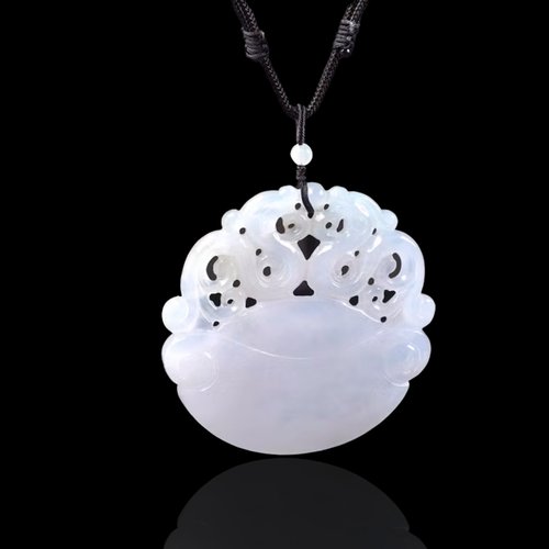 瓔珞珠寶盒 E.L.Jewelry Box 冰種翡翠巧雕雙龍玉璧項鍊 | 天然緬甸玉翡翠A貨 | 送禮
