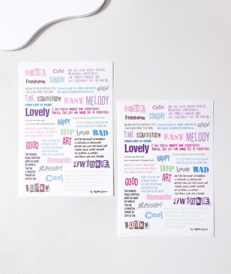 Colorful lettering stickers - สติกเกอร์ - วัสดุอื่นๆ 