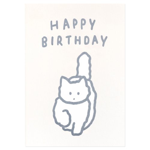zero per zero 臺灣代理 生日卡片 白貓