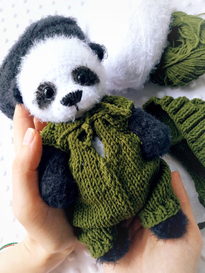 Panda teddy bear/ Crochet bear/bear panda/ cute toy panda/ beautiful teddy panda - 寶寶/兒童玩具/玩偶 - 其他材質 