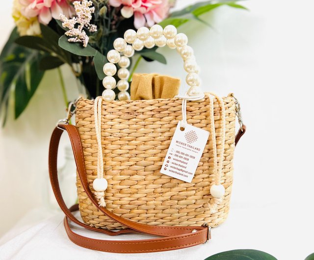 Straw Bag Crossbody Bag Handbag Thai Weaving Seagrass Shop