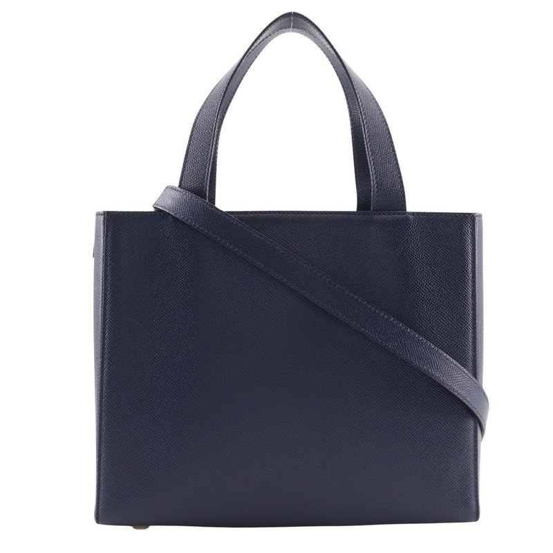 【日本直送】セリーヌ CELINE 2WAYショルダー ハンドバッグ ヴィンテージ MC1739 カーフ 紺 レディース【中古】 - 手提包/手提袋 - 真皮 藍色