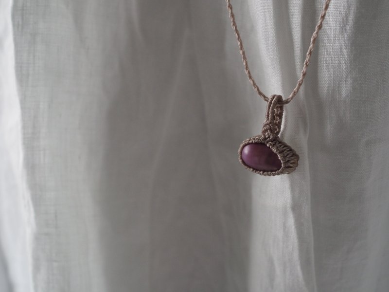 Macramé Purple Conch Necklace - สร้อยคอ - เปลือกหอย 