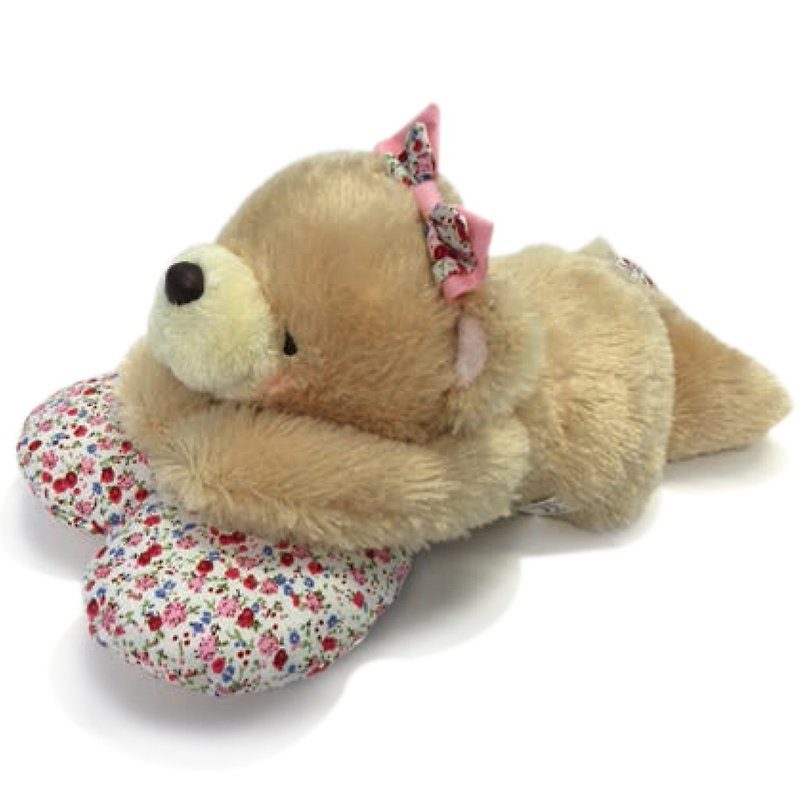 ◤ tummy Heart Flower Bear | FF 8-inch doll hair - Pillows & Cushions - Other Materials Gold