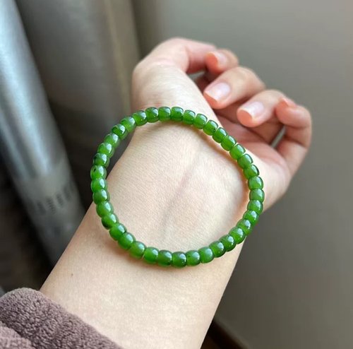 Angel's tears 天使之淚 Jewelry Design 天然和田玉 /和闐玉-烏蘭海碧玉直切設計素串單圈手串手鍊s