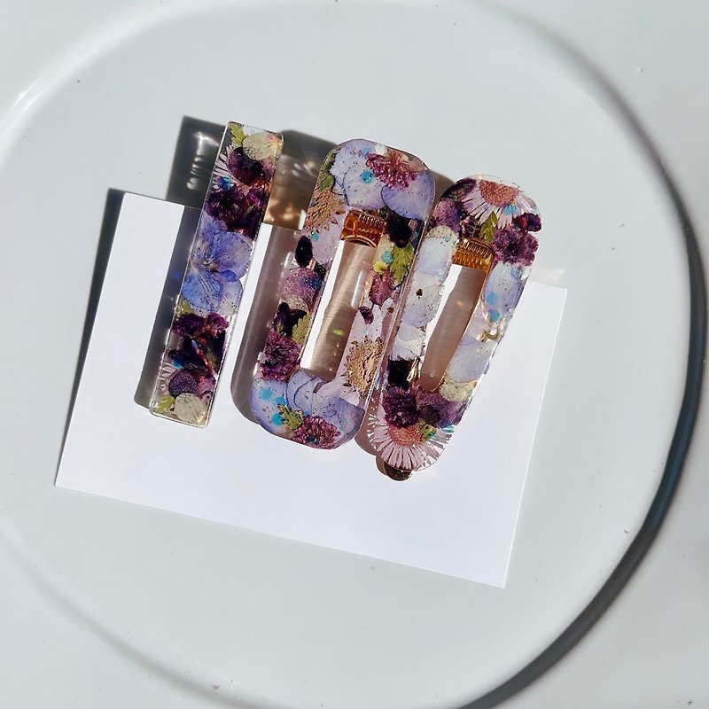 NeverOld Story Personalized Hair Clip: Floral Collection - 髮飾 - 樹脂 紫色