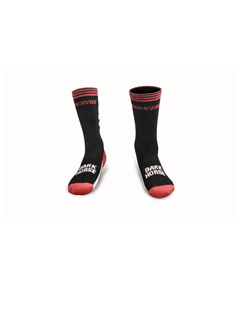 【SUPERACE】DH Athletic Cushioned Crew Socks / UNISEX / Red - ถุงเท้า - ผ้าฝ้าย/ผ้าลินิน สีแดง