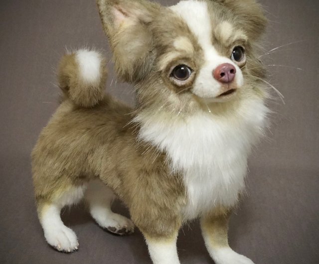 Hand Made Plush Short Haired Chihuahua Realistic Plush Toy Dog Can