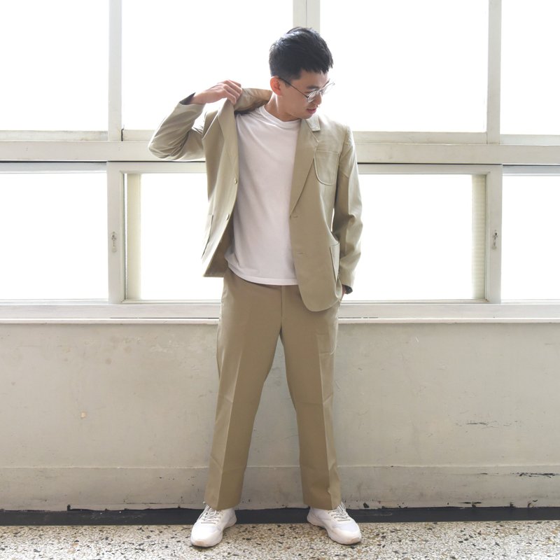 [Chinese and American Uniforms] Khaki Trousers--Taiwan Classic College Uniforms - Men's Pants - Cotton & Hemp Khaki