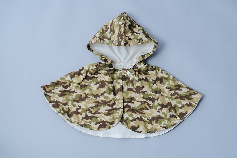 Double-sided cloak - yellow green camouflage hand made non-toxic jacket baby children's clothing - Coats - Cotton & Hemp Green