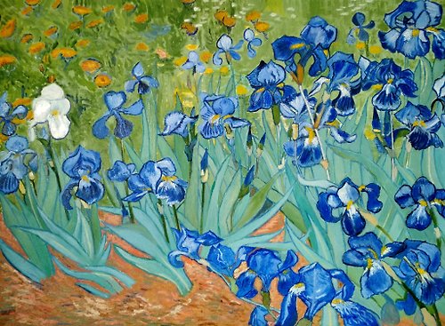tanycollection Free copy of van Gogh's painting Irises. 50x70 cm. Unframed.